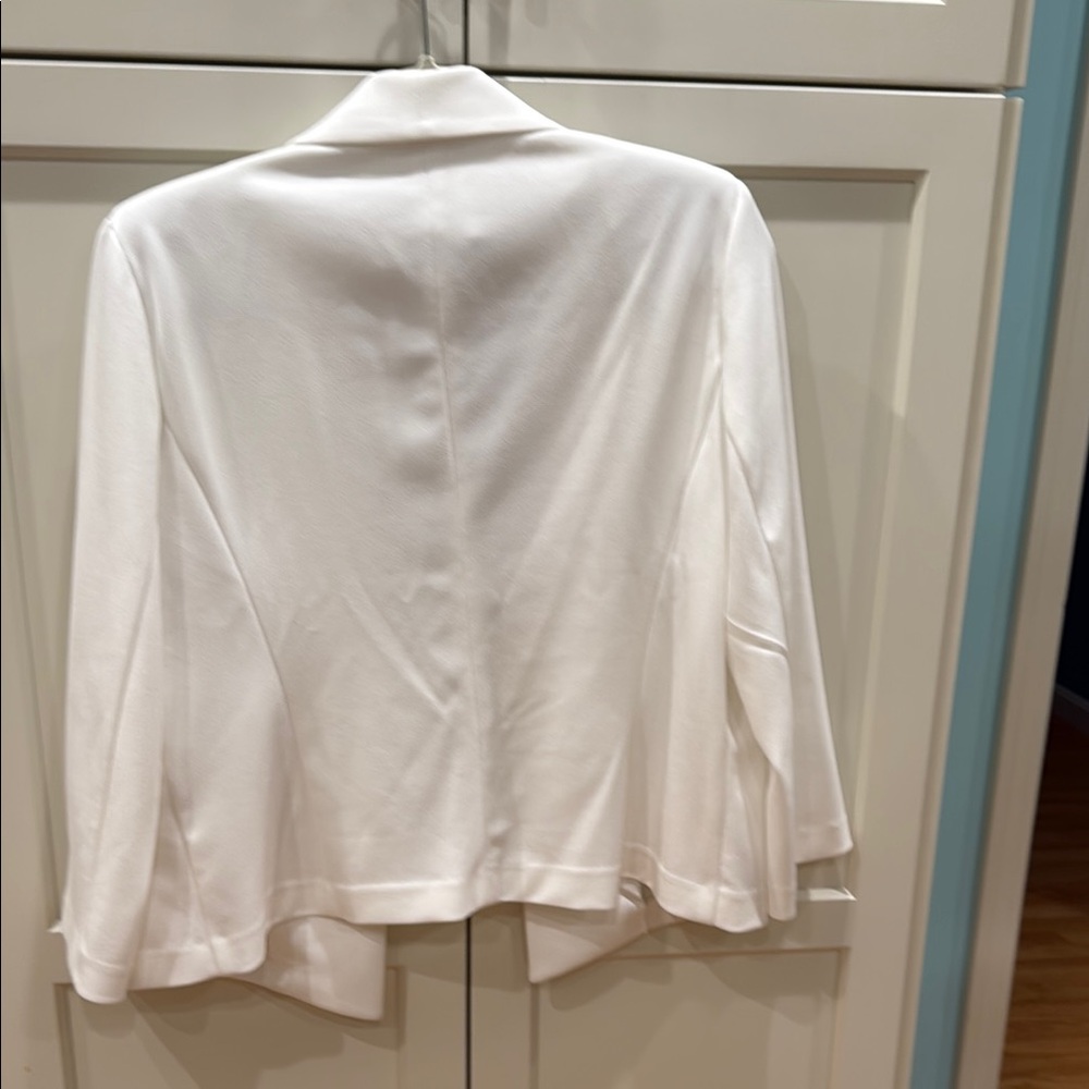 Anne Klein White Blazer Structured Open Front - Picture 2 of 4